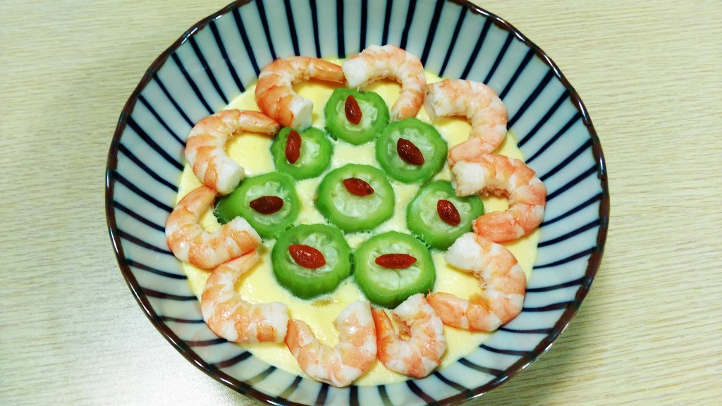 絲瓜蝦仁蒸蛋